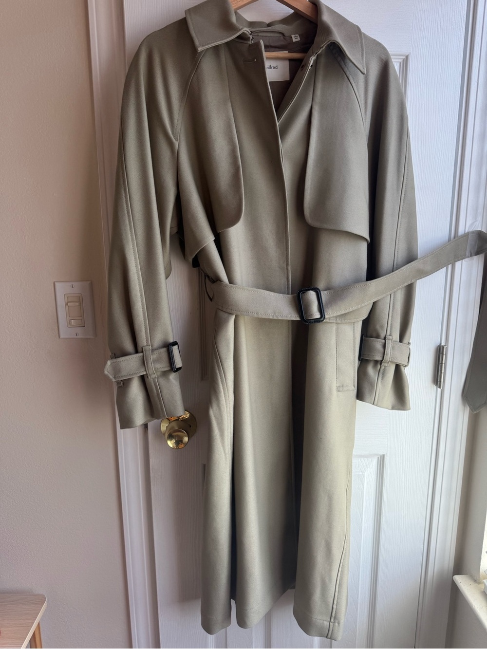 Aritzia Wilfred Olive Trench Coat with Belt - Picture 2 of 7